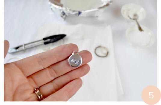 Silver jewellery cleaning step 5