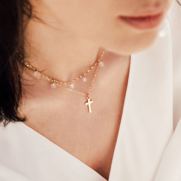 Fashion Rose Gold Cross Pendant Necklace For Women Girl Dainty Crystal  Everyday Jewelry | Fruugo SK