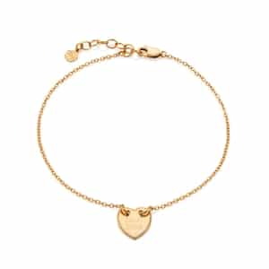 Decorative Yellow Gold Engraved Heart Anklet | Under the Rose