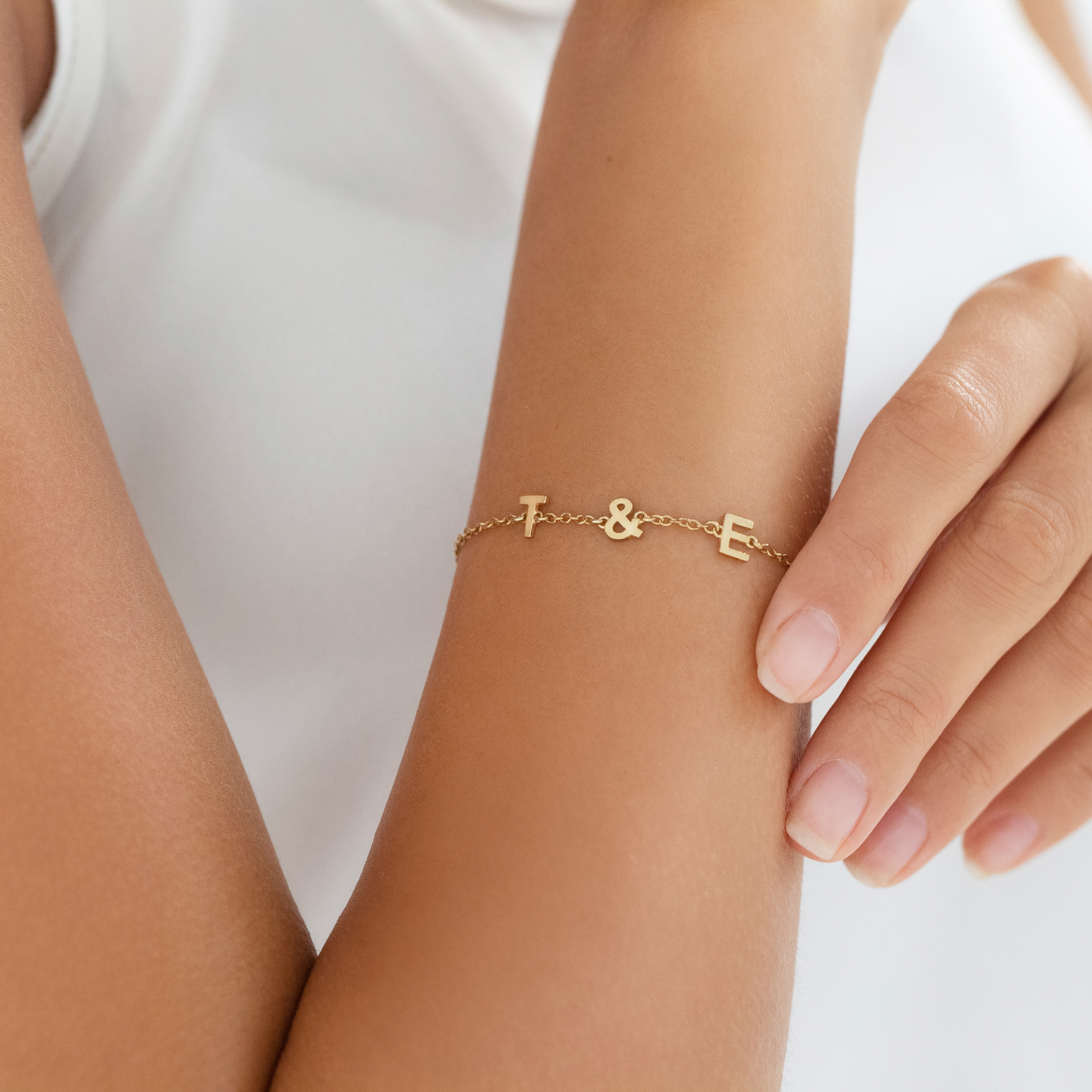 Personalised Gold Plated Little Letters Bracelet