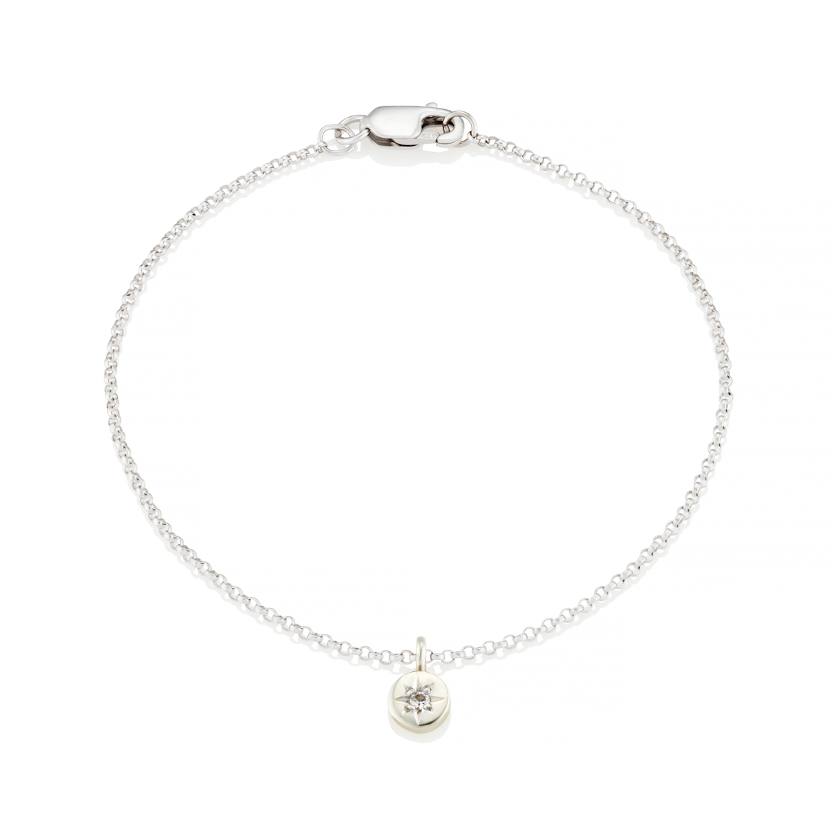 Fine Solid White Gold Sapphire Circle Bracelet | Female - Under The Rose